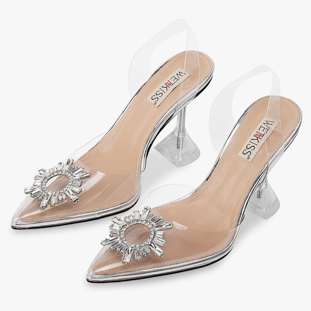 Wetkiss silver heels (Brand New!!)